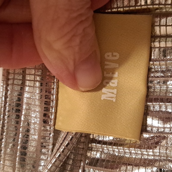 Anthropologie Maeve Shimmer Silvery Tone Girgeous Skirt szO Like New - Picture 5 of 7